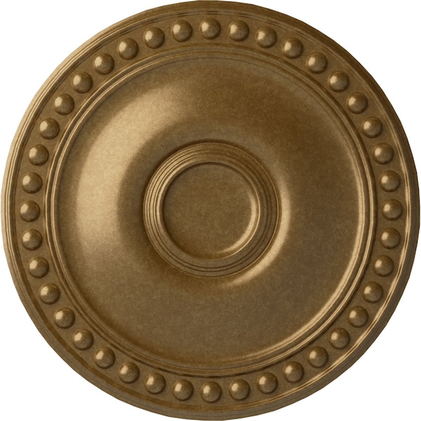 Ekena Millwork Foster Ceiling Medallion (Fits Canopies up to 5 5/8"), Hand-Painted Pale Gold, 19 1/8"OD x 1"P CM19FOPAS - main